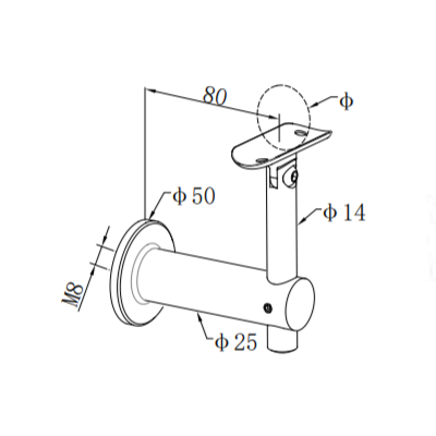 UNIKIM Adjustable Stair Stainless Steel Square Round Glass Mount Handrail Bracket SS Handrail Brackets