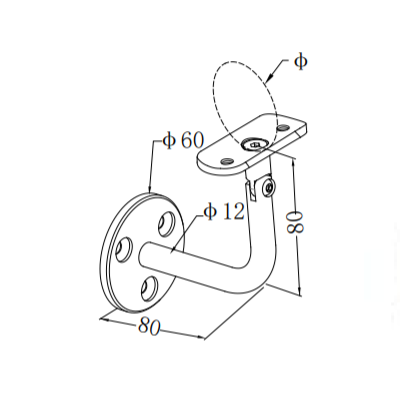 UNIKIM China Factory High Quality Custom 316 Stainless Steel Handrail Bracket