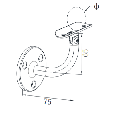 UNIKIM Stainless Steel Custom Wall Vertical Handrail Bracket