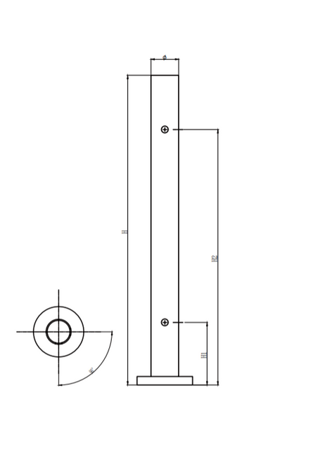 Simple Stainless Steel Staircase Metal Glass Balustrade Stair Railing Post Handrail