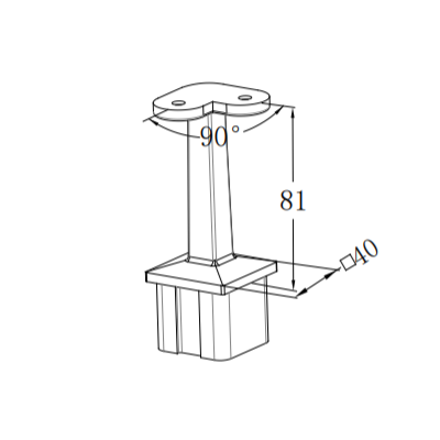 UNIKIM Hot Sale Square Stainless Steel Staircase Railing Stair Handrail Fitting Adjustable Handrail Bracket