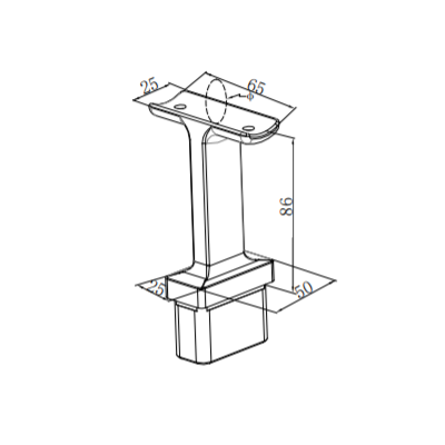 UNIKIM Hot sale Stainless Steel Adjustable Square Frameless Railing Fixing Bracket