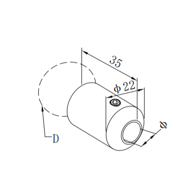 UNIKIM Handrail Accessory Stainless Steel Through Bar Holder 