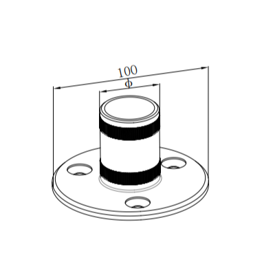 UNIKIM Stainless Steel 304 Railing Accessories Handrail Mounting Base Plate