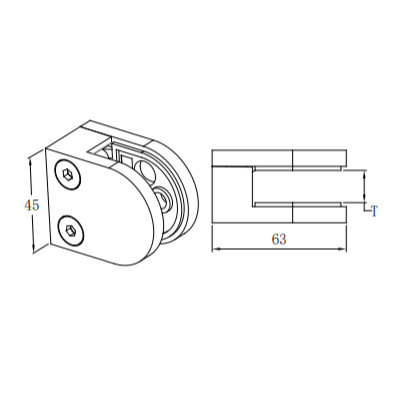 UNIKIM Hot Selling Casting Stainless Steel Glass To Wall U Clamp