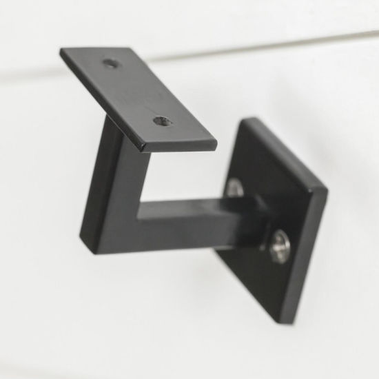 Black Square Stainless Steel Handrail Brackets for Stairs