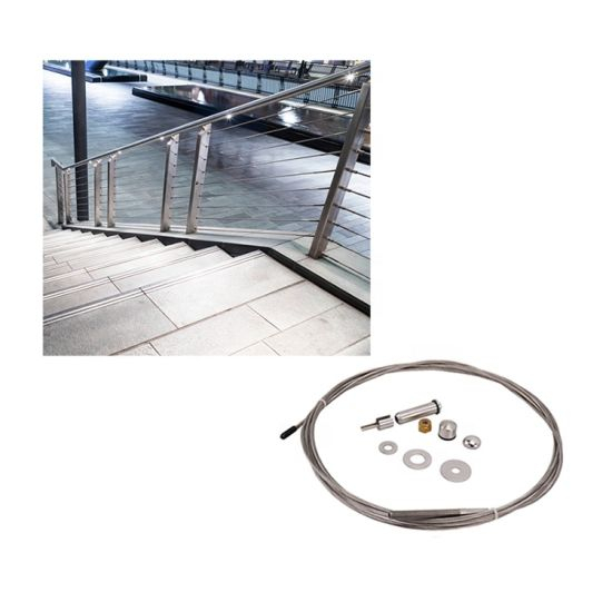 Unikim Modern 1/8 Wire Cable Deck Railing Systems Hardware Glass Balustrade