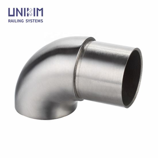 Unikim Stainless Steel Pipe Handrail Fittings Welded Bevel End Elbow Joint