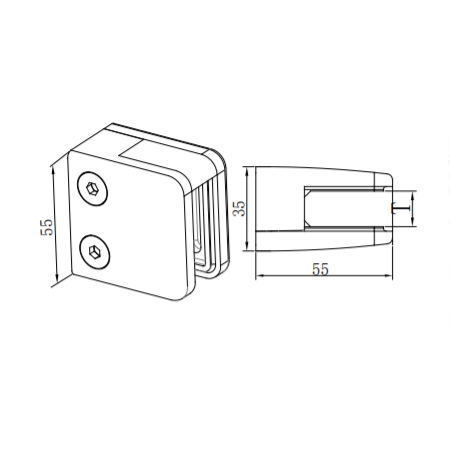 UNIKIM Glass Balustrade System Fitting Clamp Stainless Steel Glass Stair Handrail Clip