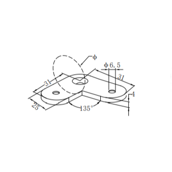 UNIKIM Stainless Steel 135 Degree Glass Connector Railing Fittings Glass Bracket