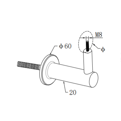 UNIKIM Stainless Steel Handrail Small Handrail Brackets Wall Mounted Handrail Brackets