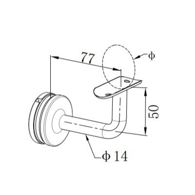 UNIKIM 304/316 Stainless Steel Removable Stair Handrail Bracket Supplier