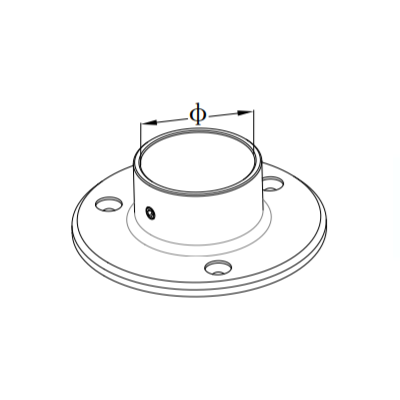 UNIKIM Stainless Steel Glass Railing Balustrade System Round Post Base Flange For Deck Porch