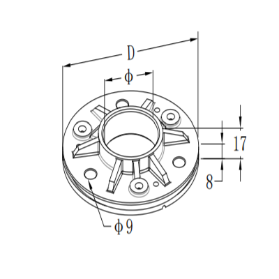 UNIKIM Custom Heavy Duty Fence Round Post Base Handrail Floor Flange