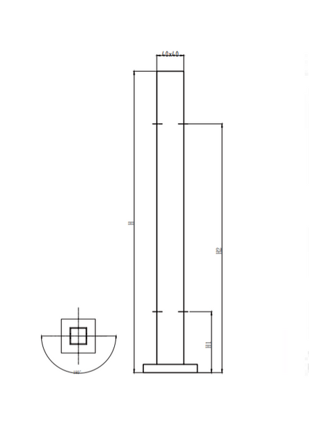 UNIKIM Stainless Steel Hot Sale Square 180 Degree Railing Balustrade Post