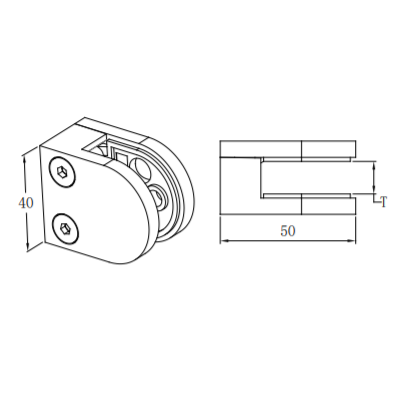 UNIKIM Glass Fitting Hardware Stainless Steel Polishing 304 / 316 Glass Clamp